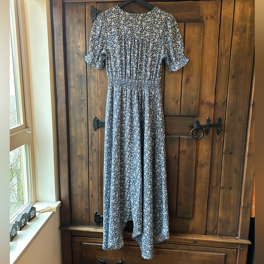 Hayden Navy Floral Maxi Dress with Cream Accents - Picture 15 of 15